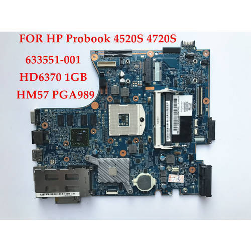 High quality for HP Probook 4520S 4720S Laptop motherboard 633551-001 48.4GK06.0SD HM57 PGA989 DDR3 HD6370 1GB Fully tested
