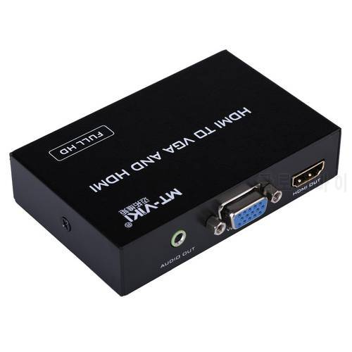 HDMI TO VGA+AUDIO+HDMI Converter HD 1080P Video Display Synchronous