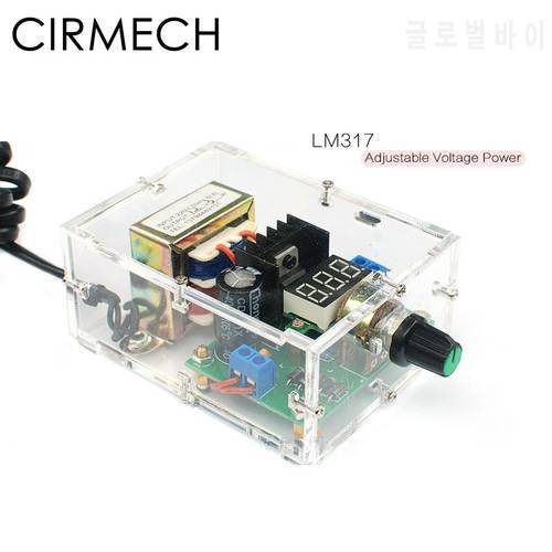 CIRMECH LM317 Adjustable DC Power Supply Moudle DIY Kit Electronic Production Supply DIY Suite with Acrylic Shell Transformer