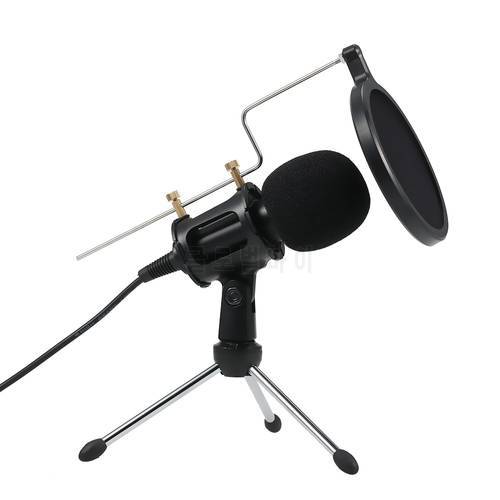 Professional Condenser Microphone MikrofonStudio Recording Mic Microphones with Mini MIC Stand for iPhone Laptop PC Tablet