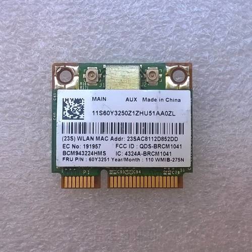 BCM943224HMS Dual-Band 802.11a/b/g/n 300Mbps WiFi Card For Lenovo Thinkpad E420 E520 Series, FRU 60Y3251