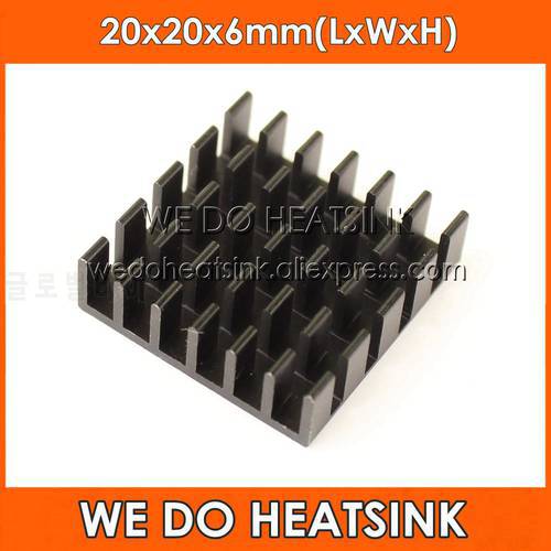 WE DO HEATSINK 10pcs 20x20x6mm Power Radiator Heat Sinks Black Anodized For CPU and Metal Ceramic BGA Packages and PC