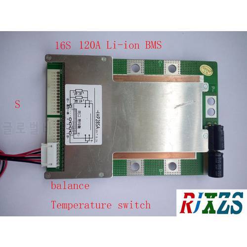 16S 120A version S lithium Polymer lipo BMS/PCM/PCB battery protection board for 16 Packs 18650 Li-ion Battery Cell w/ Balance