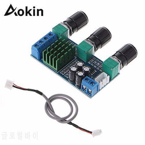 Aokin TPA3116D2 80W x 2 Dual Channel Digital Power Amplifier Board Treble Bass Regulating Preset Pre Amplifier Module Board