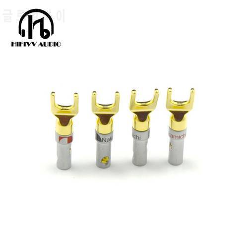 24K Gold-plated Speaker Y BANANA Plugs Connector with Screw Lock For Audio Amplifier Speaker system DIY Plugs kits