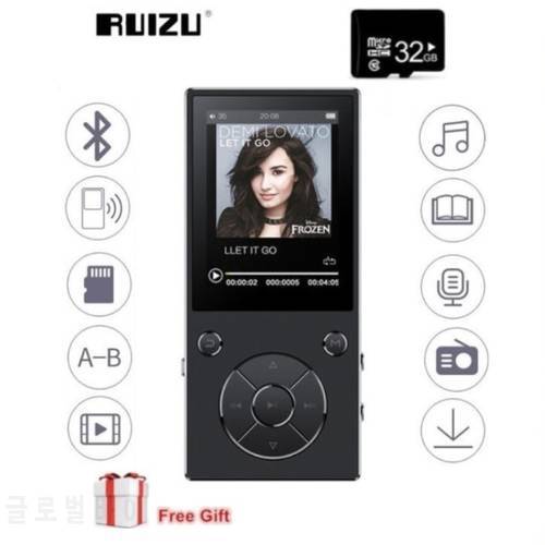 Original RUIZU D11 MP3 Player 2.4inch HD Color Screen Play 8GB+32GB High Quality Radio Fm Video E-Book bluetooth Music Play
