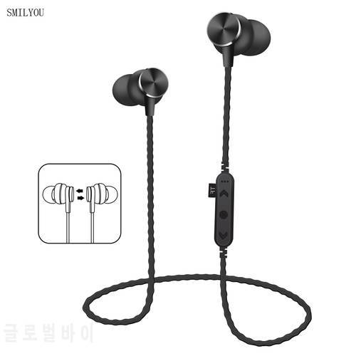SMILYOU MS-T13 Wireless Bluetooth Earphones Sport Headphone Running Headset Stereo Bass Earbuds Handsfree With Mic for Phone