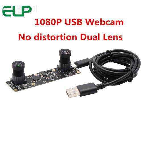 Dual Lens Full HD Webcam Aptina AR0330 No distortion Lens 1920*1080 USB Plug and Play USB Web Camera Module