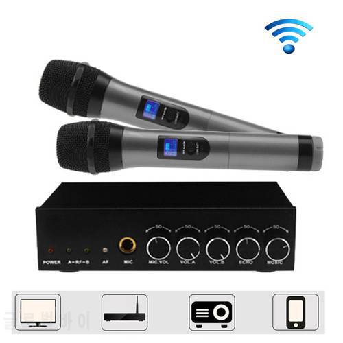 Bluetooth Dual Wireless Handheld Microphone KTV Karaoke echo Microphone UHF High Sensitivity for Family Wedding Party Churches