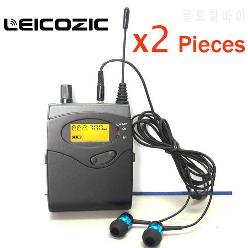 Leicozic 2pcs in ear monitor Receivers with earpphone for bk2050 SR 2050 IEM monitor wireless systems stage audio equipments