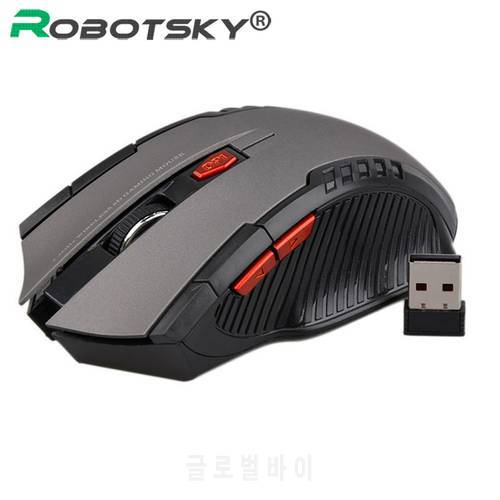 Robotsky 2.4GHz Optical Mouse Gamer Mice for Notebook Desktop Laptop With USB Receiver High DPI USB Wireless Gaming Mouse