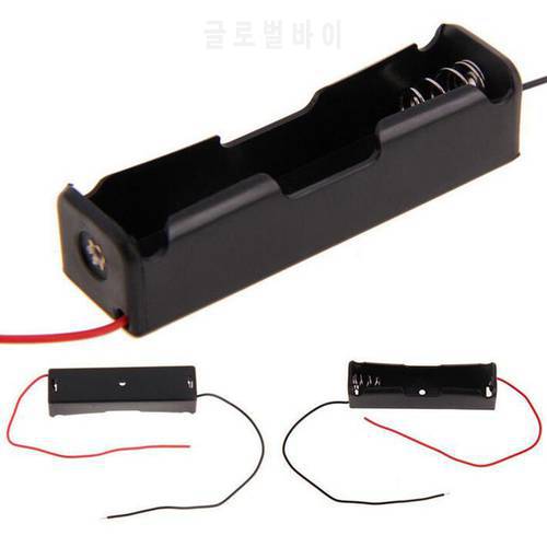 High Quality Electronic DIY Plastic Black 18650 Battery Holder 3.7V Clip Case With Wire Lead Battery Storage