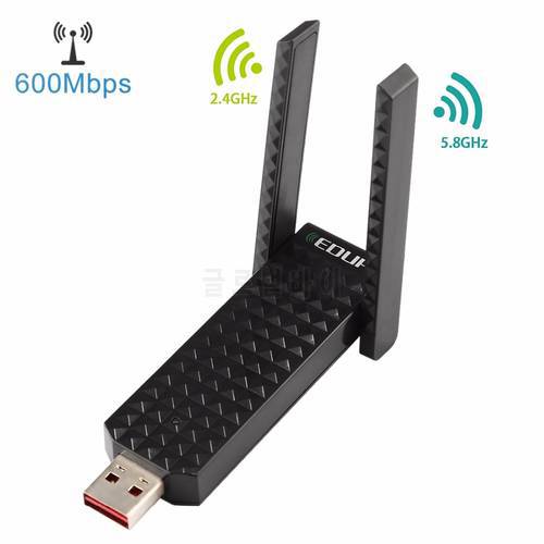 EDUP EP-AC1625 600Mbps 2.4G / 5GHz Dual Band Wireless 11AC USB 2.0 Adapter Network Card with 2 Antennas for Laptop / PC