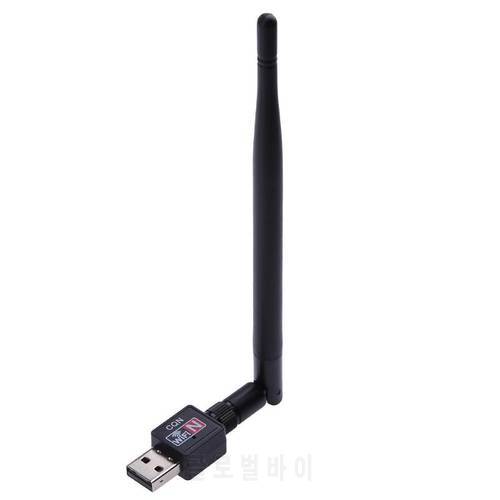 USB 2.0 Wifi Router Wireless Adapter 600M Network LAN Card with 5 dBI Antennafor Laptop/Computer/Internet TV/media players