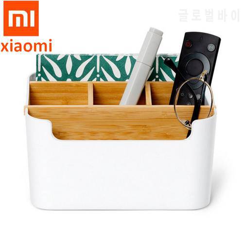 Youpin Bamboo Fibre Detachable Organiser Box Sub-grid Design Cosmetic Storage Box Portable Case For Smart Home