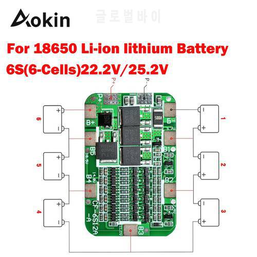 1PCS 6S 15A 24V PCB BMS Protection Board For 6 Pack 18650 Li-ion Lithium Battery Cell Module diy kit