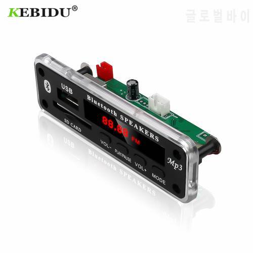 KEBIDU Wireless Bluetooth 5V 12V MP3 WMA Decoder Board Audio Module Support USB SD AUX FM Audio Radio Module For Car accessories