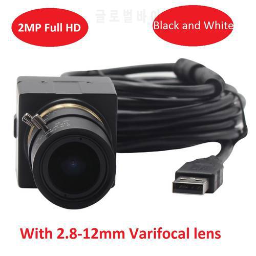 2MP Full HD Webcam CMOS OV2710 high speed 30fps/60fps/120fps Black and White Monochrome 2.8-12mm Varifocal lens Usb Camera UVC