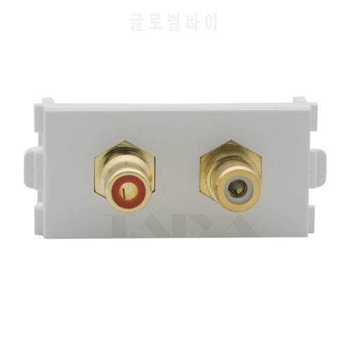 2 RCA audio female to female connector wall plate