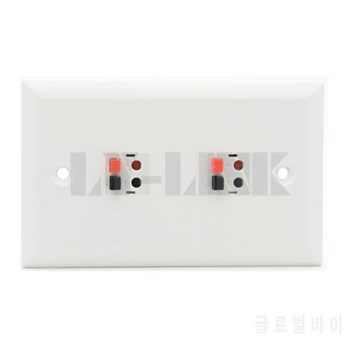 1 Gang US Style Spring Clip 2.0 Speaker Wall Plate