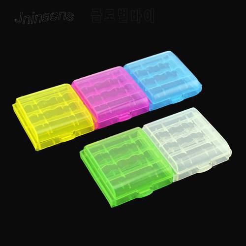 Battery Holder Case 4 AA AAA Hard Plastic Storage Box Cover For 14500 10440 Battery Wholesale