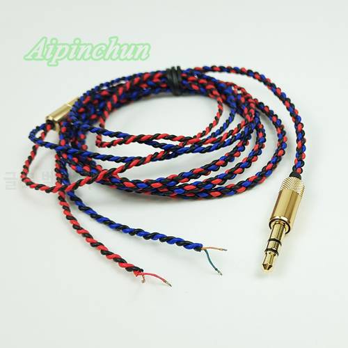 3.5mm 3-Pole Jack Plug Soft DIY OCC Wire Core TPE Braided Earphone Cable Repair for Headphone