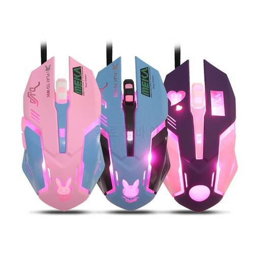 New Arrival OW 6 Buttons Gaming Breathing LED Backlit Gaming Mice D.VA Reaper Wired USB Computer Mouse for Overwatch Gamers