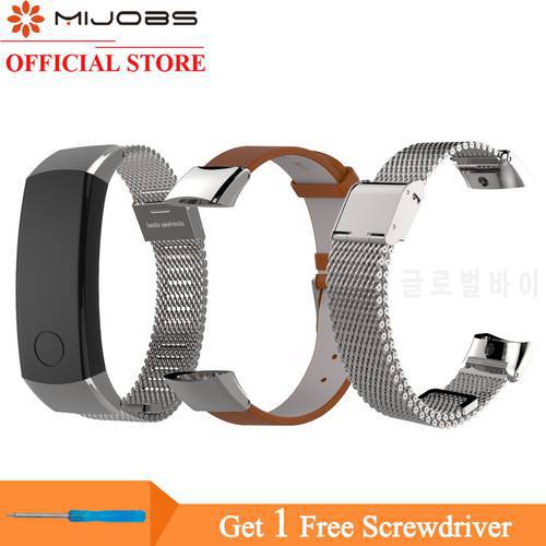 For Honor Band 3 Strap Smart Watch Wristbands Bracelet Leather/Meta Adjustable Wrist Belt for Huawei Honor Band 3 Replacement