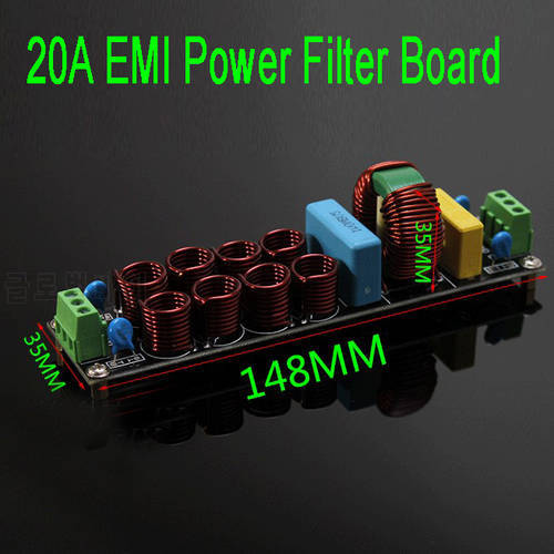 AC 110V 220V 4400W 20A EMI Power Filter Purifier Filter Board Noise Suppressor High Frequency for Speaker Amplifier