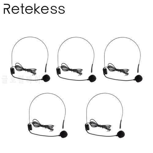 5pcs Mini Headset Microphone Condenser MIC for Voice Amplifier Speaker Professional Tour guide System Wireless F4512A