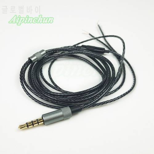 Aipinchun 3.5mm 4-Pole Jack DIY Earphone Audio Cable with Microphone Repair Replacement Headphone LC-OFC Wire Cord A28
