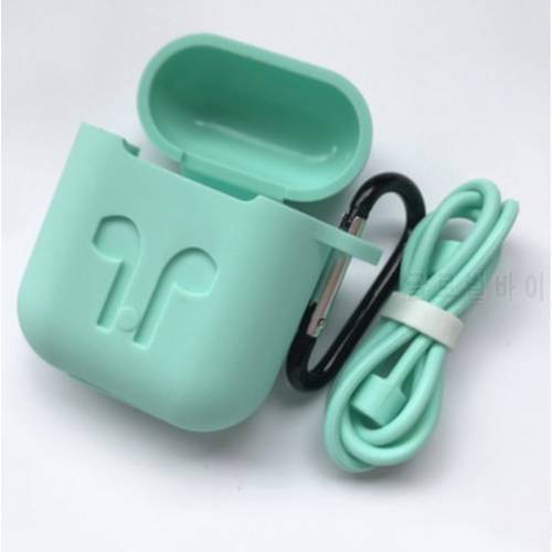 3in1 Non-slip Earphone Pouch Protective Skin Silicone Case Cover Anti-lost Wire Eartips Wireless Earphone Case for Apple AirPods