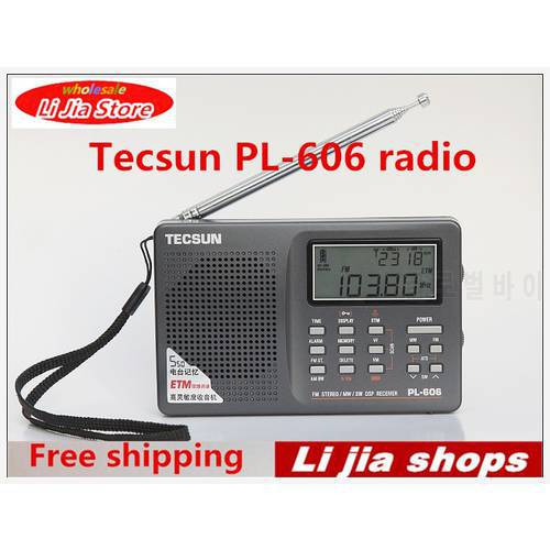 Original TECSUN Radio PL-606 Portable Digital FM Radio PLL FM/MW/LW/SW Shortwave Full Band Receiver Nice Black Color