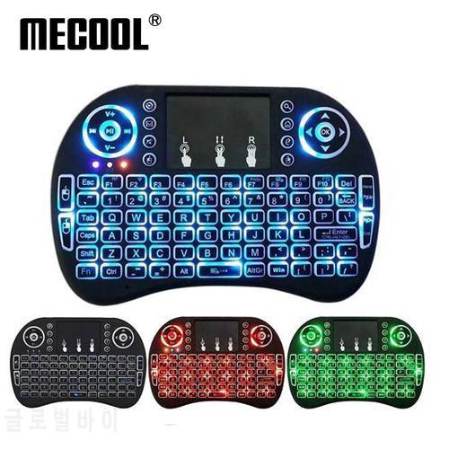I8 Russian English Spainish 2.4GHz Backlit Wireless Mini Keyboard Air Mouse Remote Control with Touchpad For Android TV Box
