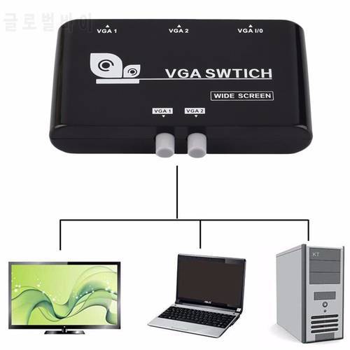 90set High Performance 2 In 1 Out VGA/SVGA Selector VGA SVGA Switch Switcher Manual Sharing Box For LCD PC Wholesale
