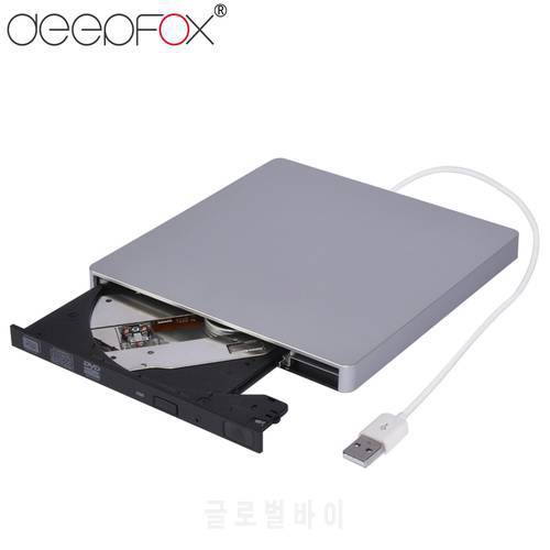 Deepfox External Optical Drives USB 2.0 DVD/CD Burner Drive Slim Portable DVD RW Driver For Notebook MacBook Laptop Desktop