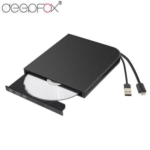 Deepfox USB 3.1 Portable External CD-RW DVD-RW Type C CD DVD ROM Player Drive Writer Rewriter Burner For MacBook Air/Pro Laptop