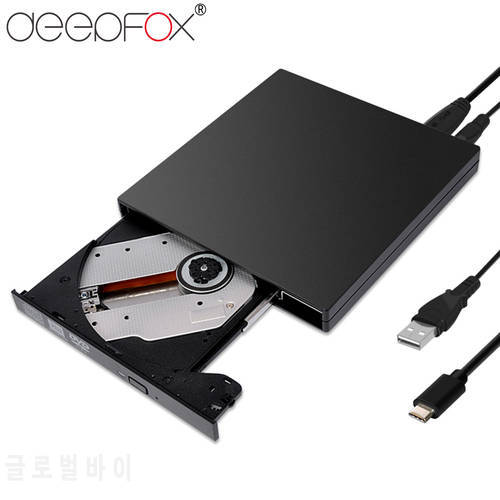 Deepfox USB 3.1 Type C DVD RW Burner CD Writer Slim Portable Optical Drive For Asus Samsung Acer Dell Universal SONY HP