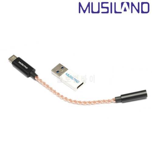 Musiland MU1 TYPE-C portable phone headphone amplifier sound card Earphone cable 3.5mm Headset Adapter decodes for mobile phone