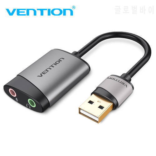 Vention USB External Sound Card 3.5mm USB Adapter USB to Microphone Speaker Audio Interface for Macbook Laptop PC USB Sound Card