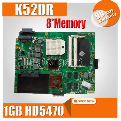 K52DR Laptop Motherboard AMD 1GB or AMD 512M GPU for ASUS K52DR A52DE K52DE A52DR K52D K52 Original Notebook Mainboard