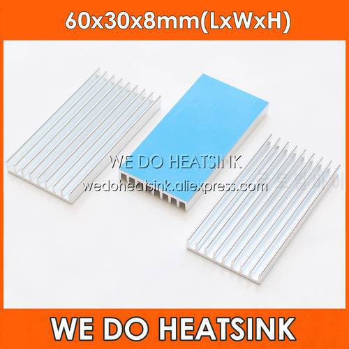 WE DO HEATSINK 60x30x8mm Aluminum Cooler Long Heat Sink Alumininum With Thermal Conductive Heat Transfer Pads