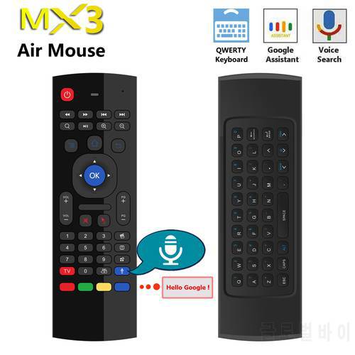 MX3 Voice Control Wireless Air Mouse Keyboard 2.4G RF Gyro Sensor Smart Remote Control for X96 H96 Android TV Box Mini PC vs G10