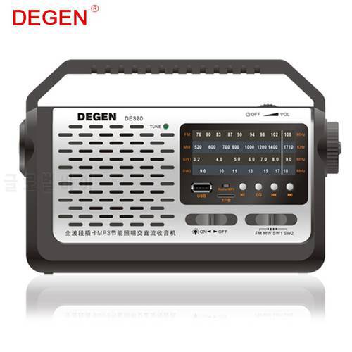 Degen DE320 2-in-1 Portable FM Shortwave Full-Band Radio & MP3 Player USB Flash Disk Support TF Card Multiband Radio