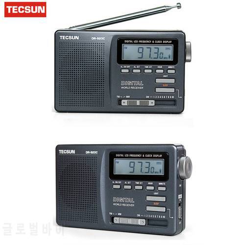 New Original Tecsun DR-920C Radio FM MW SW 12 Band Digital Clock Alarm Receiver & Backlight FM Portable Radio Recorder Y4139