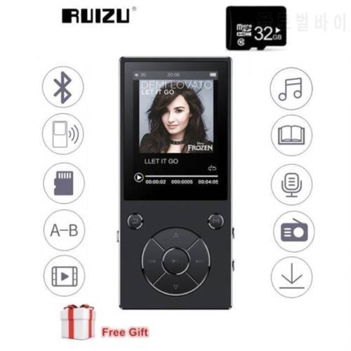 Original RUIZU D11 8GB MP3 Player Bluetooth 2.4 inch Music Player FM Radio Voice Recorder TF Card Slot Built-in Mic