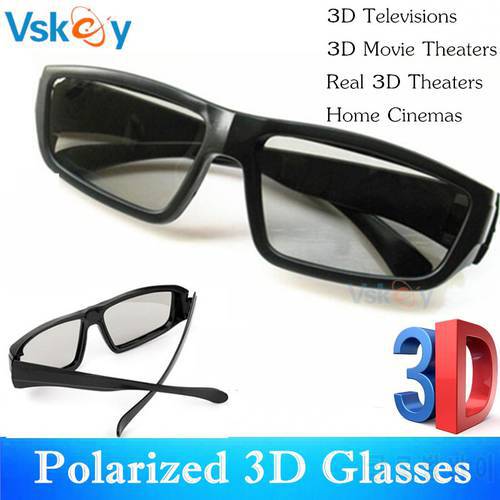 VSKEY 2pcs Polarized Passive 3D Glasses for Movie Theaters RealD Cinema System 3D Televisions TV Home Theaters System