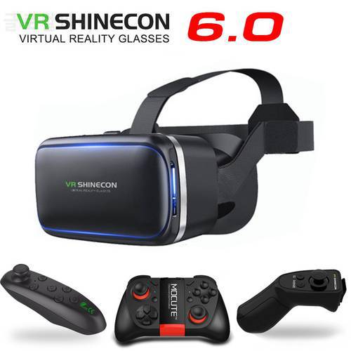Original VR Shinecon 6,0 Realidad Virtual Be 3D Gafas Cartn Casco Para 4,0-6,3 Pulgadas Smartphone Con Cont