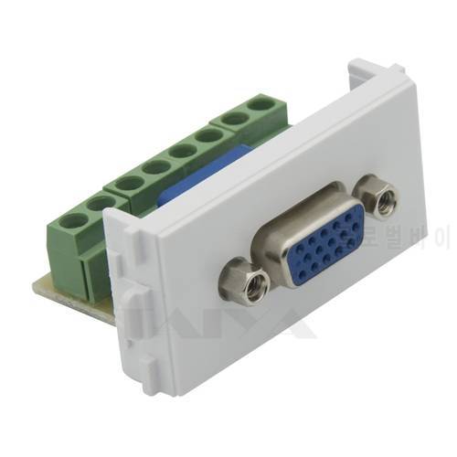 3+4 VGA connector wall plate with back side screw connection
