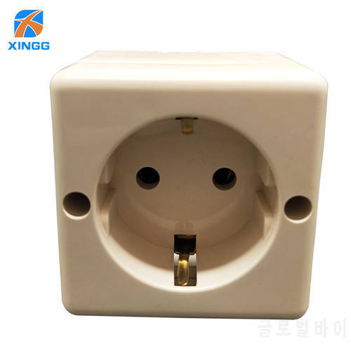 EU European AC Power Electrical Industrial Single Wall Outlet Socket Rewireable Plug Adaptor Extention Cord Extender Connector